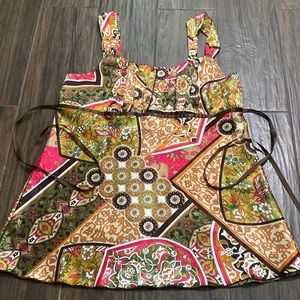 Vintage BWear paisley scarf style sleeveless blouse